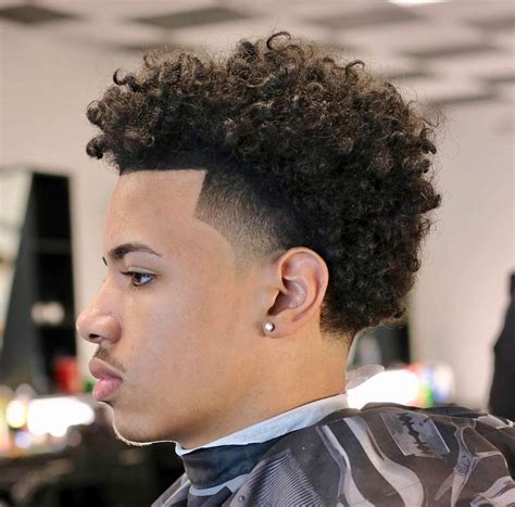 mixed curly hair fade